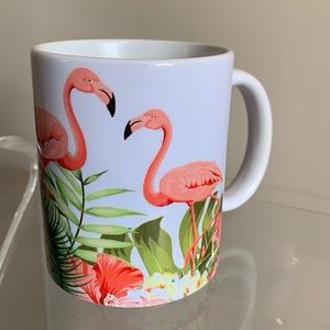 Brand new coffee mug with a pair of flamingo artwork